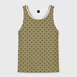 Майка-безрукавка мужская Геометричный узор - ромбы, цвет: 3D-белый