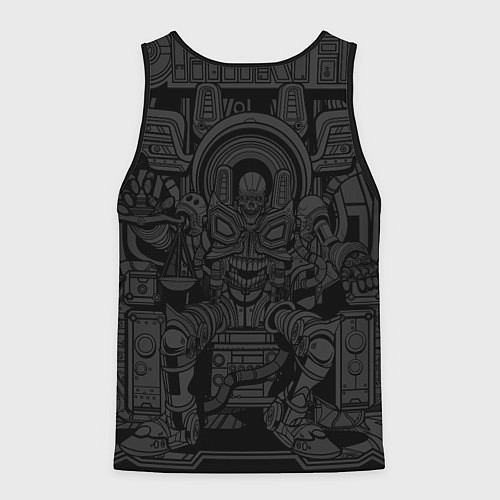 Мужская майка без рукавов Metallica - skeleton robot / 3D-Черный – фото 2