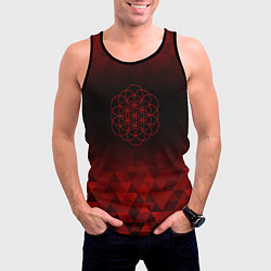 Майка-безрукавка мужская Coldplay red poly, цвет: 3D-черный — фото 2