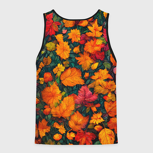 Мужская майка без рукавов Лисенок в осенних листьях / 3D-Черный – фото 2