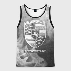 Майка-безрукавка мужская Porsche - grey gradient, цвет: 3D-черный