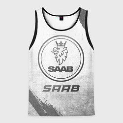 Майка-безрукавка мужская Saab - white gradient, цвет: 3D-черный