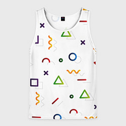 Майка-безрукавка мужская Геометрический хаос, цвет: 3D-белый