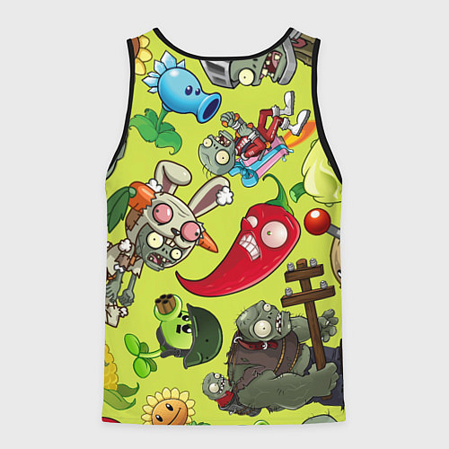 Мужская майка без рукавов Растения против зомби с героями / 3D-Черный – фото 2