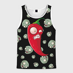 Майка-безрукавка мужская Перчик из игры растения против зомби, цвет: 3D-белый