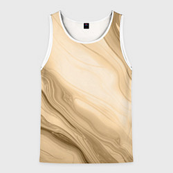 Майка-безрукавка мужская Светлый коричневый текстура камень мрамор, цвет: 3D-белый