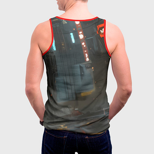 Мужская майка без рукавов Человек паук бежит / 3D-Красный – фото 4