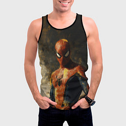 Майка-безрукавка мужская Человек-паук портрет, цвет: 3D-черный — фото 2