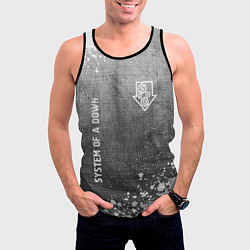Майка-безрукавка мужская System of a Down - grey gradient вертикально, цвет: 3D-черный — фото 2