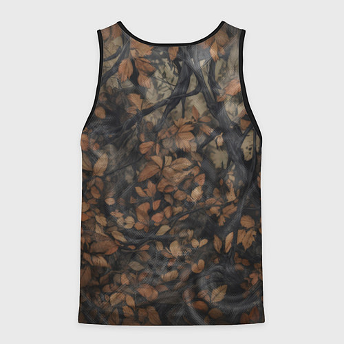 Мужская майка без рукавов Хищный серый лис / 3D-Черный – фото 2