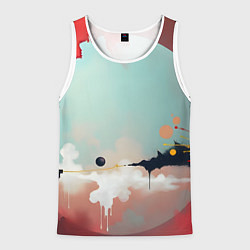 Майка-безрукавка мужская Сюрреалистичная абстракция, цвет: 3D-белый