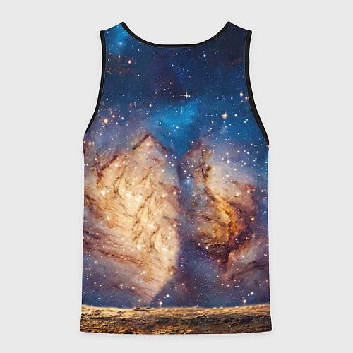 Мужская майка без рукавов Басенджи в космосе / 3D-Черный – фото 2