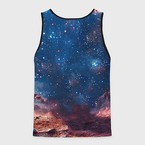 Мужская майка без рукавов Бишон в космосе / 3D-Черный – фото 2
