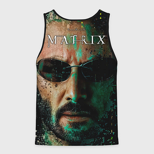 Мужская майка без рукавов Matrix - Keanu Reeves / 3D-Черный – фото 2