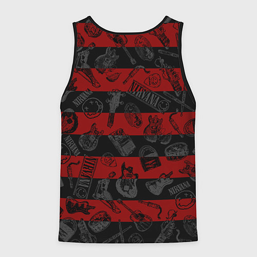 Мужская майка без рукавов Гранж стиль нирвана / 3D-Черный – фото 2