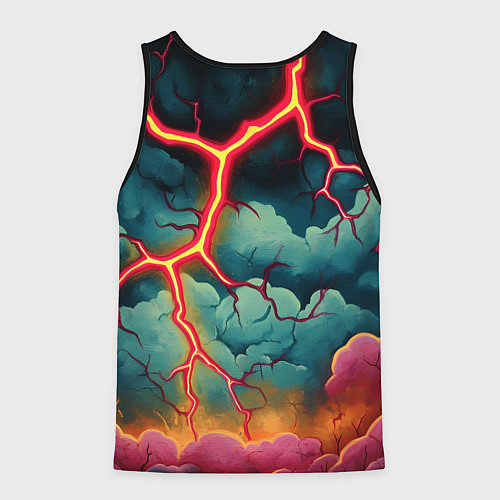 Мужская майка без рукавов Молнии в виде разлома / 3D-Черный – фото 2