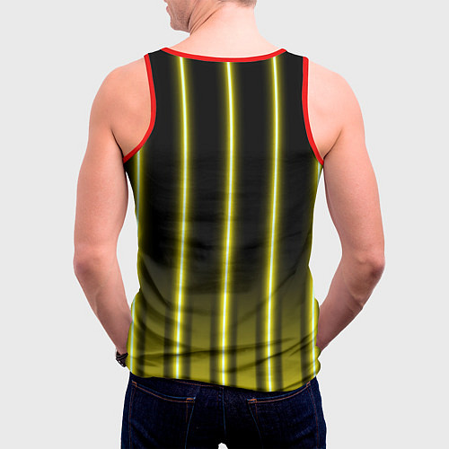 Мужская майка без рукавов Neon yellow / 3D-Красный – фото 4