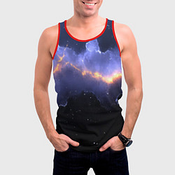 Майка-безрукавка мужская Молния в фиолетовом небе текстура, цвет: 3D-красный — фото 2