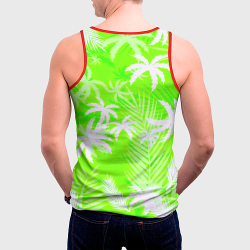 Мужская майка без рукавов Кислотные тропики / 3D-Красный – фото 4