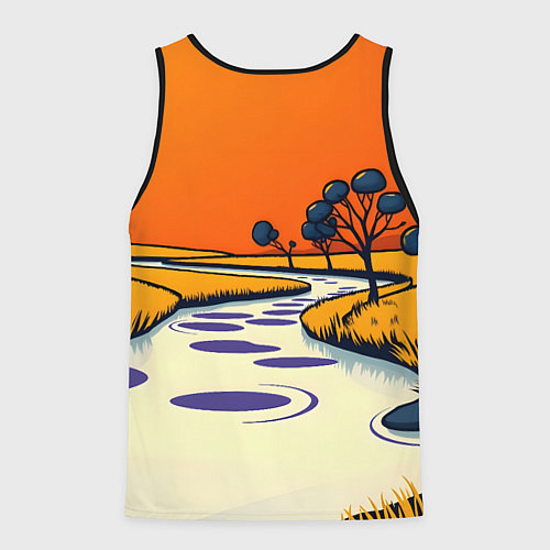 Мужская майка без рукавов Арт с фантастическим пейзажем / 3D-Черный – фото 2