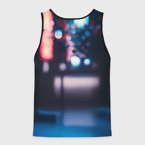 Мужская майка без рукавов Человек-паук в вечернем городе / 3D-Черный – фото 2