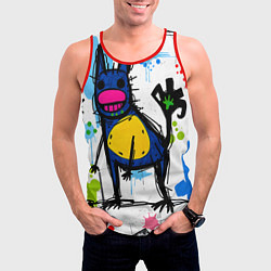 Майка-безрукавка мужская Веселые зверята, цвет: 3D-красный — фото 2