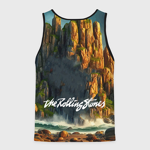 Мужская майка без рукавов Rolling Stones - sea rocks / 3D-Черный – фото 2