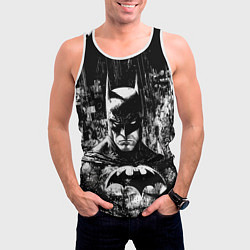 Майка-безрукавка мужская Бэтмен черно-белый стиль, цвет: 3D-белый — фото 2