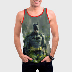 Майка-безрукавка мужская Бэтмен зеленые краски, цвет: 3D-красный — фото 2