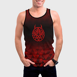 Майка-безрукавка мужская Disturbed red poly, цвет: 3D-черный — фото 2