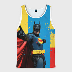 Майка-безрукавка мужская Бэтмен предупреждает, цвет: 3D-белый
