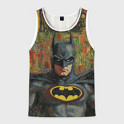 Майка-безрукавка мужская Текстурный Бэтмен, цвет: 3D-белый