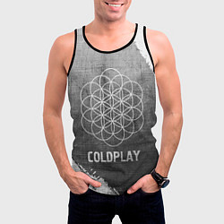 Майка-безрукавка мужская Coldplay - grey gradient, цвет: 3D-черный — фото 2