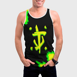 Майка-безрукавка мужская Doom огненное лого краски, цвет: 3D-белый — фото 2