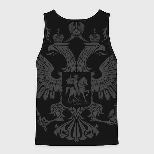 Мужская майка без рукавов Российский герб на чёрном фоне / 3D-Черный – фото 2