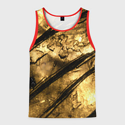 Майка-безрукавка мужская Золото с черной текстурой, цвет: 3D-красный