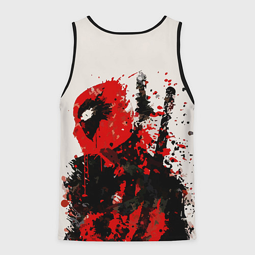 Мужская майка без рукавов Дэдпул брызги / 3D-Черный – фото 2