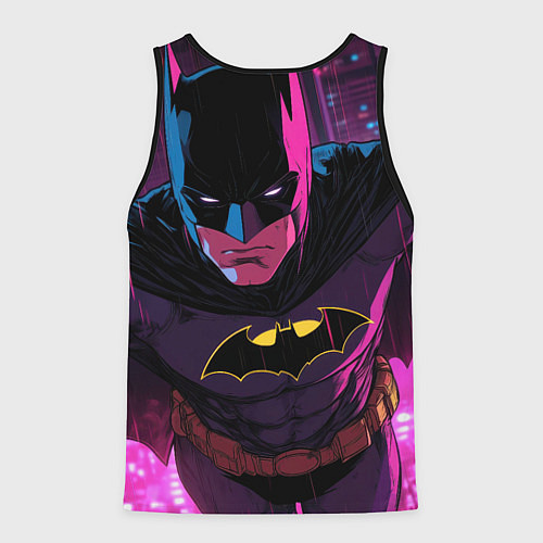 Мужская майка без рукавов Бэтмен в фиолетовом свете / 3D-Черный – фото 2