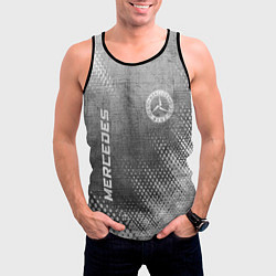 Майка-безрукавка мужская Mercedes - grey gradient вертикально, цвет: 3D-черный — фото 2