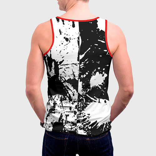 Мужская майка без рукавов BMW черно белые краски / 3D-Красный – фото 4