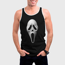 Майка-безрукавка мужская Крик маска косплей, цвет: 3D-белый — фото 2