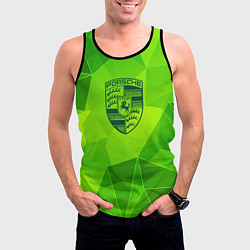 Майка-безрукавка мужская Porsche green poly, цвет: 3D-черный — фото 2