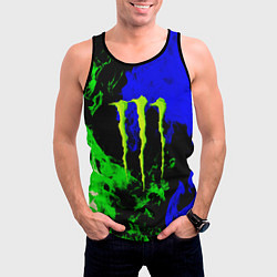 Майка-безрукавка мужская Monster energy кислотный огонь, цвет: 3D-черный — фото 2