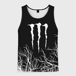 Майка-безрукавка мужская Monster energy лес, цвет: 3D-черный