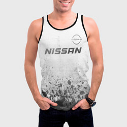 Майка-безрукавка мужская Nissan - white gradient посередине, цвет: 3D-черный — фото 2