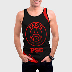 Майка-безрукавка мужская PSG - red gradient, цвет: 3D-черный — фото 2