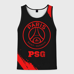 Майка-безрукавка мужская PSG - red gradient, цвет: 3D-черный