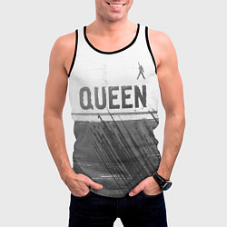 Майка-безрукавка мужская Queen - white gradient посередине, цвет: 3D-черный — фото 2