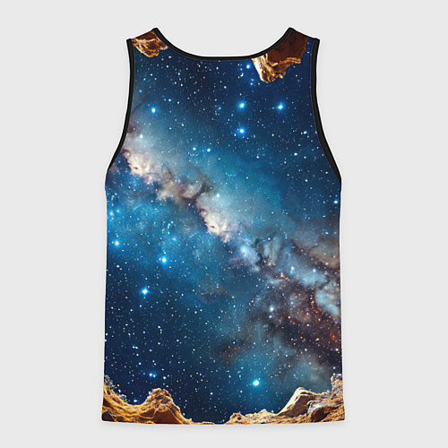 Мужская майка без рукавов Футбольный мяч в космосе / 3D-Черный – фото 2