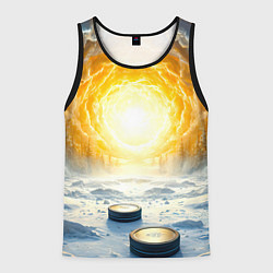 Майка-безрукавка мужская Шайбы в лесу, цвет: 3D-черный